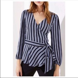 Loft Striped Wrap Top